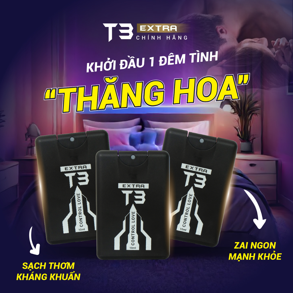 Xịt Vệ Sinh Nam Giới Khử Mùi Hôi Kháng Khuẩn Extra T3 Hương Vị Trái Cây Tươi Mát Cuốn Hút Chai 10ml