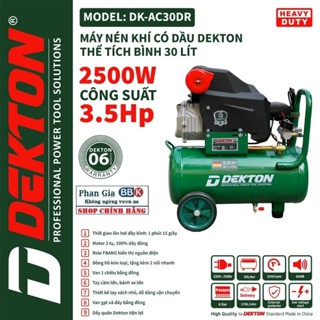 Máy Nén Khí Dekton DK-AC30DR 3.5HP/2500W/ Có Dầu / Bình 30L - Lưu Lượng 170L/Phút- Lên hơi nhanh.
