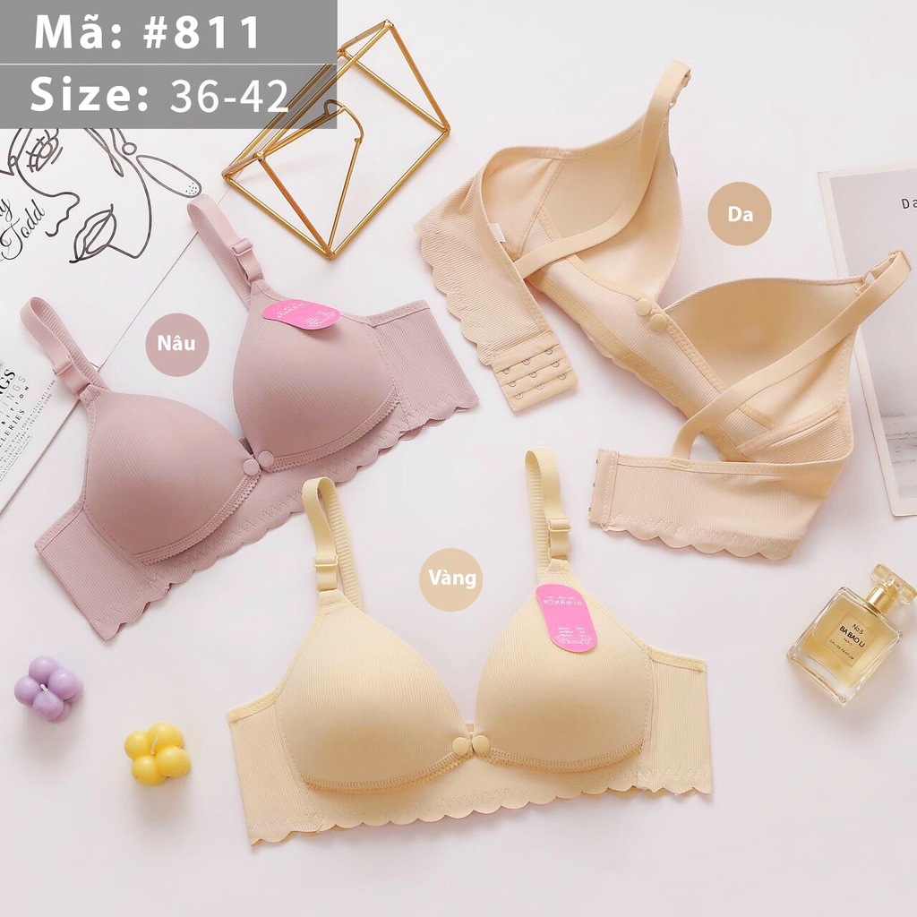  Combo 3 áo lót bầu và sau sinh Viền Sóng  811  chất lụa tăm mềm mịn không gọng thấm hút mồ hôi 