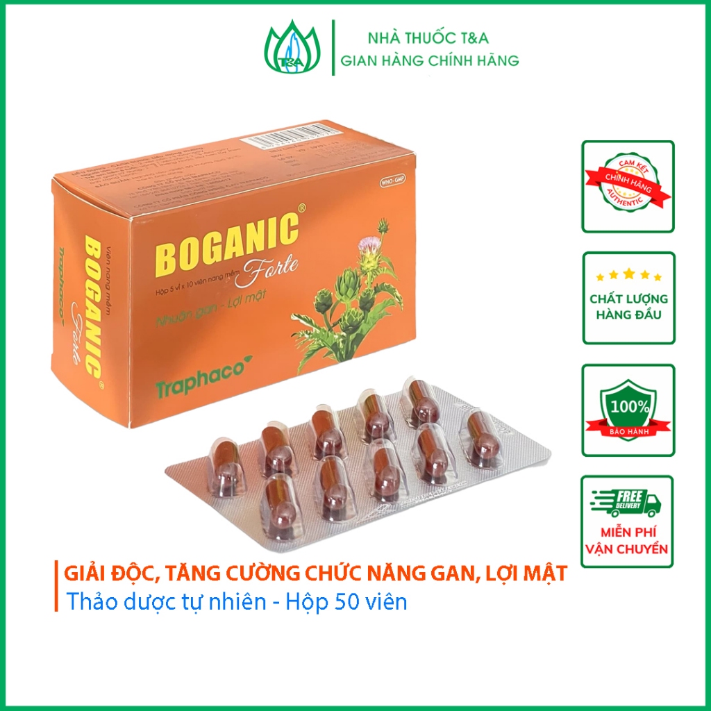 Boganic Forte Traphaco Viên uống bổ gan, giải độc - Hộp 50 viên