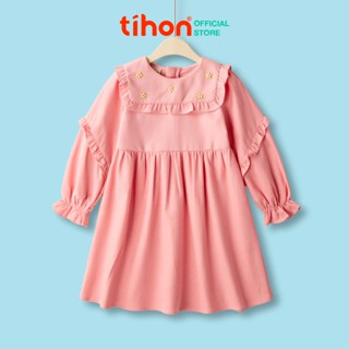  Váy bé gái TIHON cao cấp phong cách Hàn Quốc chất liệu nhung ấm áp cho trẻ đến 14 tuổi VT0760284 