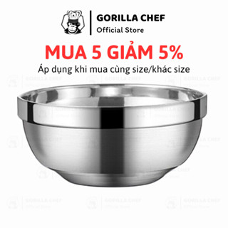 Tô chén bát inox kiểu Hàn Quốc 2 lớp cách nhiệt Gorilla Chef - Hàng chính hãng inox cao cấp đủ kích cỡ
