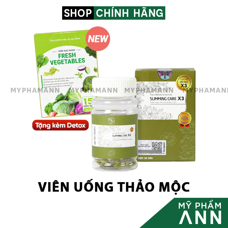 Viên Uống Thảo Mộc Giảm Cân Slimming Care X3 Chính Hãng Tặng Detox