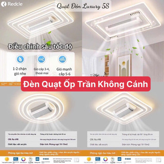   MẪU MỚI Quạt Đèn Ốp Trần,Quạt Điều Hoà Không Cánh,Quay 180 Độ,Có Điều Khiển Từ Xa,Trang Trí Phòng Khách,Ngủ. 
