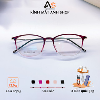  Gọng kính tròn bầu chất liệu nhựa dẻo kết hợp kim loại dành cho mặt vừa và to 1209A 