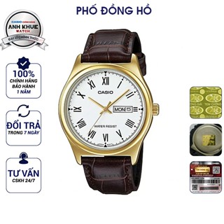Đồng hồ nam dây da Casio chính hãng Anh Khuê MTP-V006GL-7BUDF