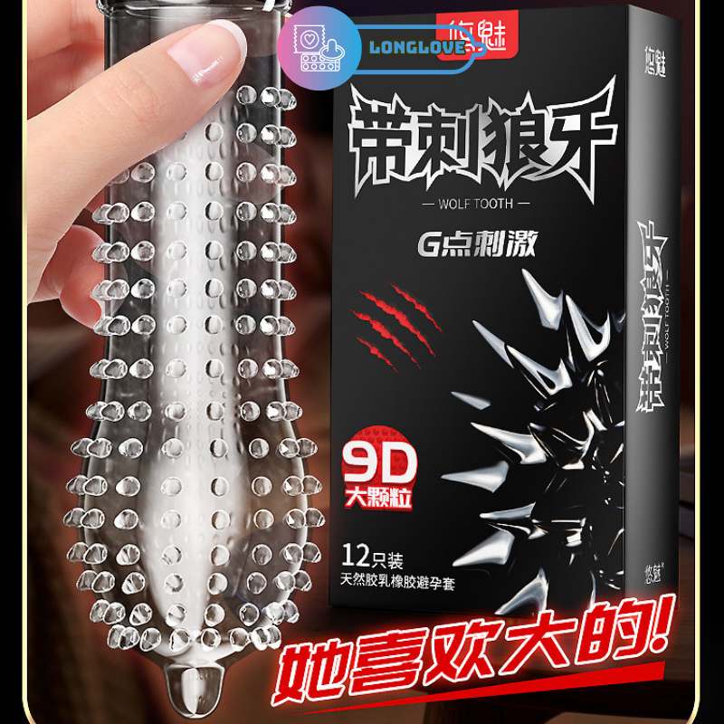 Bao cao su 9D gân gai li ti tăng khoái cảm Hộp 12 chiếc