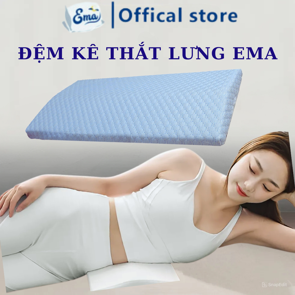 Gối kê lưng thoát vị đĩa đệm Ema, Ruột  PU Foam vỏ dệt kim, dễ dàng vệ sinh, kê lưng dành cho bà bầu | BigBuy360 - bigbuy360.vn