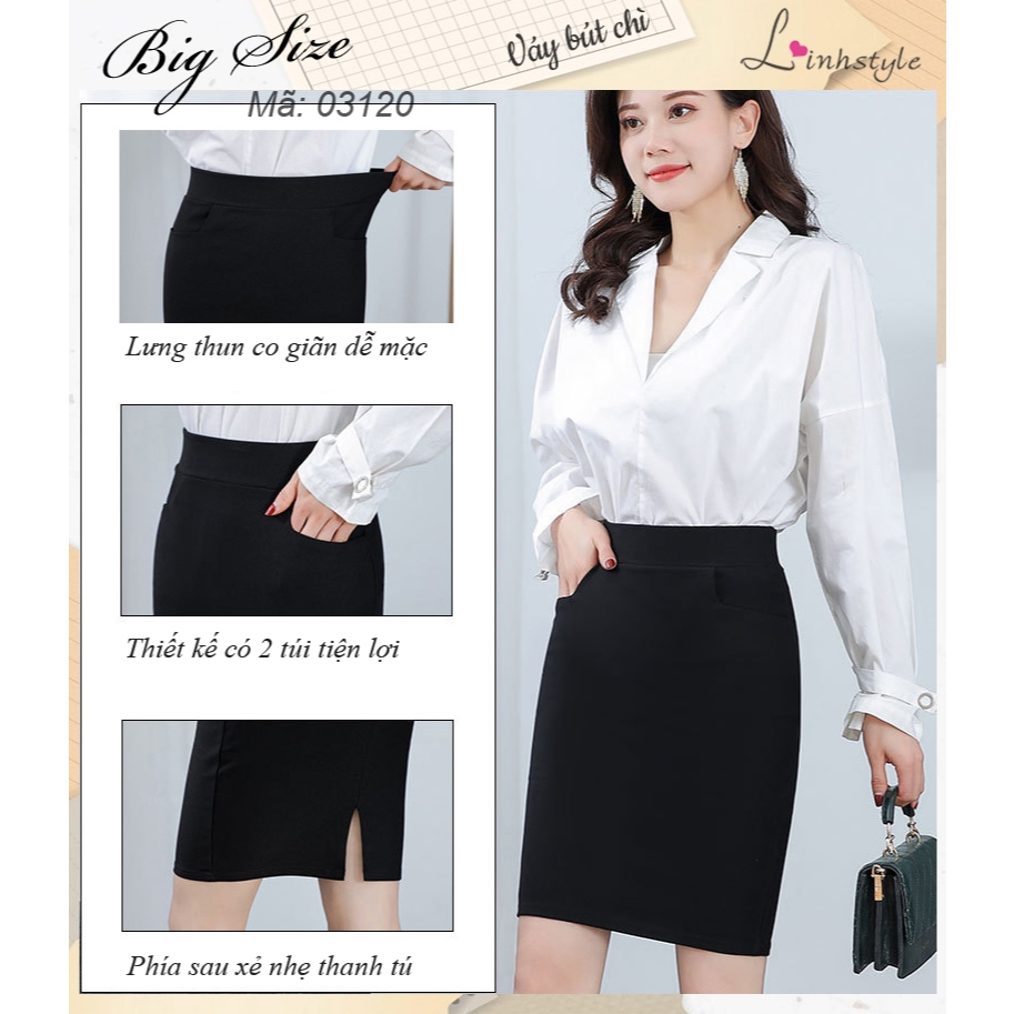 Váy Công Sở Bigsize Nữ Ôm Body Cao Cấp LinhStyle - Đầm Chân Váy Ôm Bigsize Nữ Dài Công Sở Đuôi Cá Ca