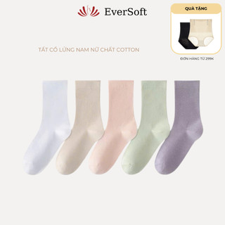 Tất Cổ Lửng Nam Nữ Trơn Nhiều Màu Phong Cách Hàn Quốc Tất Nữ EverSoft 302