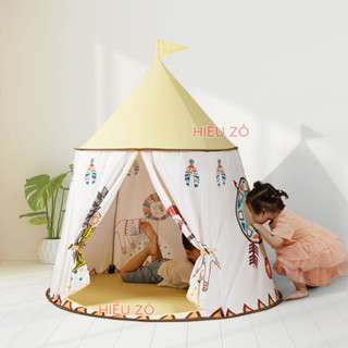 Lều Thổ Dân Cho Bé, Lều Vải Khung Thép Hàng Dày Dặn, Chắc Chắn