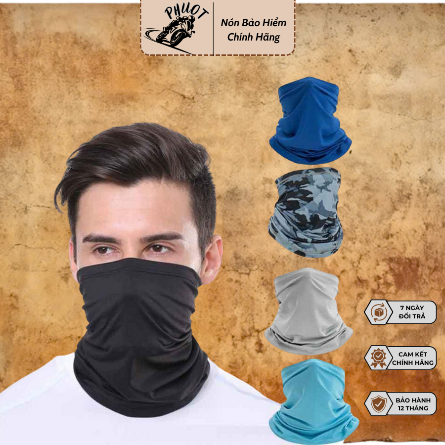 Khăn ống trùm bịt mặt đa năng SWAT chống nắng bụi cao cấp trơn một màu xịn bền đẹp tốt đi phượt