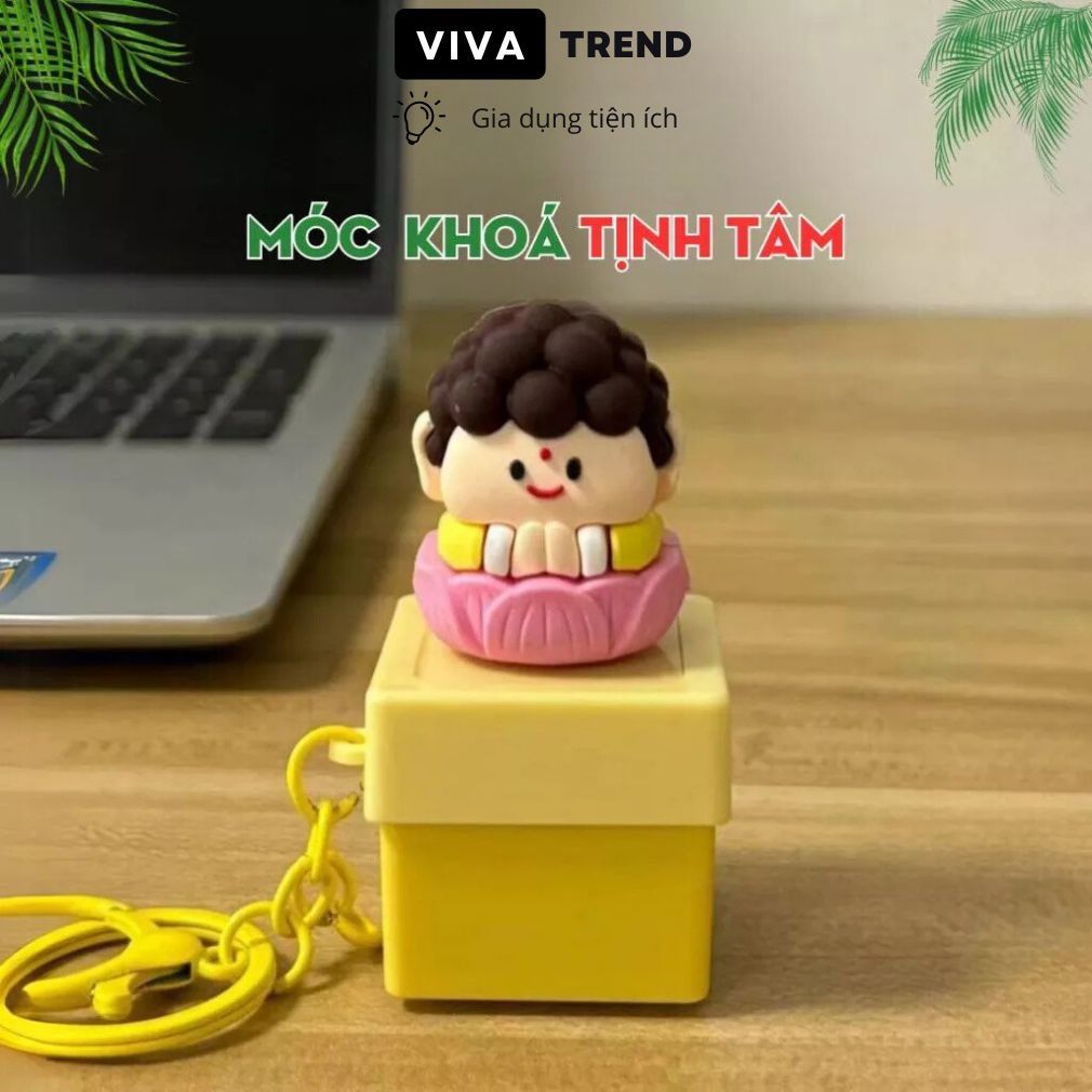 (Bản Tiếng Việt) Móc Khoá Nút Điện Tử Bàn Phím Cơ Có Tiếng Tích Đức Tịnh Tâm Kèm Giọng Nói Và Led Vivatrend- MK03