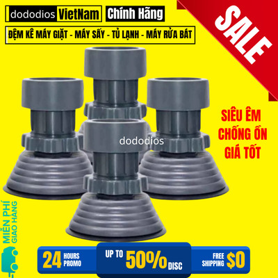 Bộ 4 Chân Chống Rung Máy Giặt Thiết Kế Tăng Giảm Chiều Cao Đế Cao Su Chống Rung Chống Trượt, Đế Kê Chân Bếp Ga