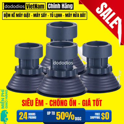 (Loại 1) Bộ 4 Chân Chống Rung Cho Máy Giặt, Tủ Lạnh, Bếp Ga - Chân Kê Tăng Giảm Chiều Cao, Đế Cao Su Chống Rung, Trượt