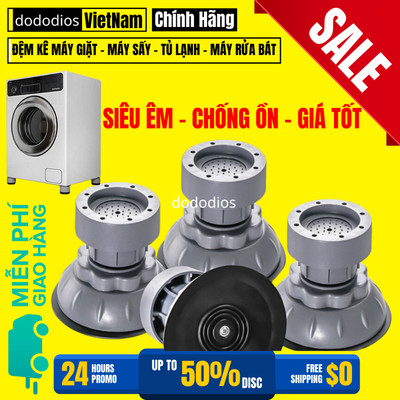 Bộ 4 Chân Chống Rung Máy Giặt Tăng Giảm Chiều Cao Đế Cao Su Chống Rung Chống Trơn Trượt Và Chống Ồn, Đế Kê Chân Bếp Ga