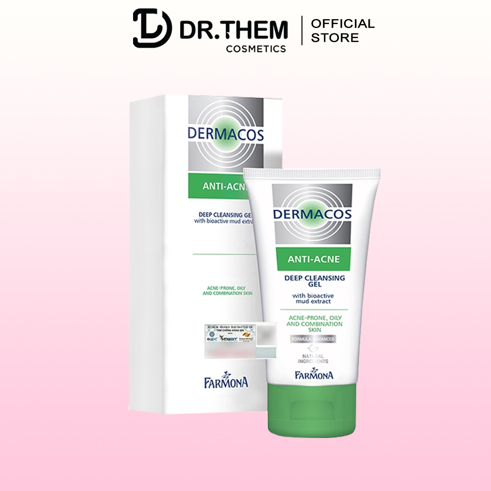 DERMACOS Sữa Rửa Mặt Farmona Dermacos Anti Acne Deep Cleansing Gel 150ml, Sạch Sâu Ngừa Mụn, Cho Da Dầu- Dr Thêm