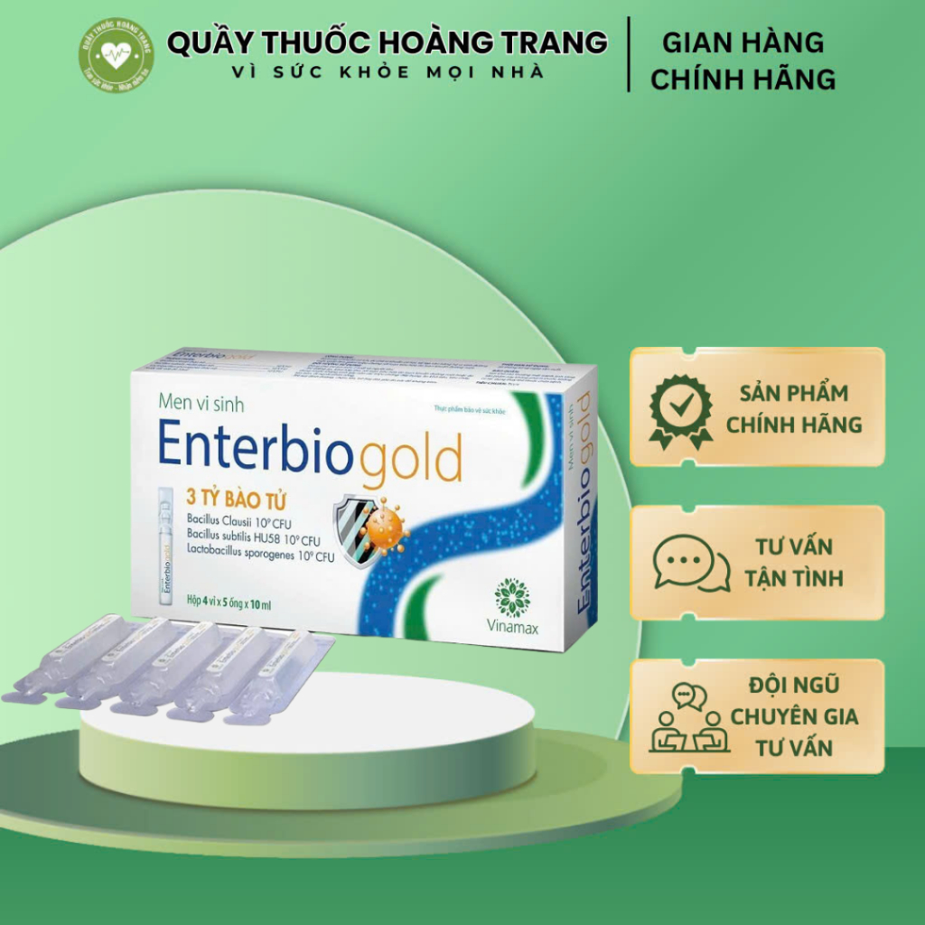 Men Vi Sinh Dạng Nước  Enterbio Gold – Bổ Sung 3 Tỷ Lợi Khuẩn Tốt Cho Rối Loạn Tiêu Hóa