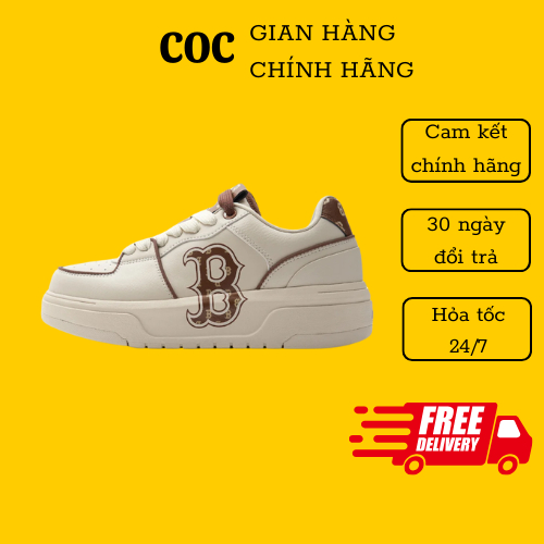 [ Authetic ] Giày MLB ChunKy Liner Classic Monogram Boston Brown. Giày Sneaker MLB Liner B Nâu Full 