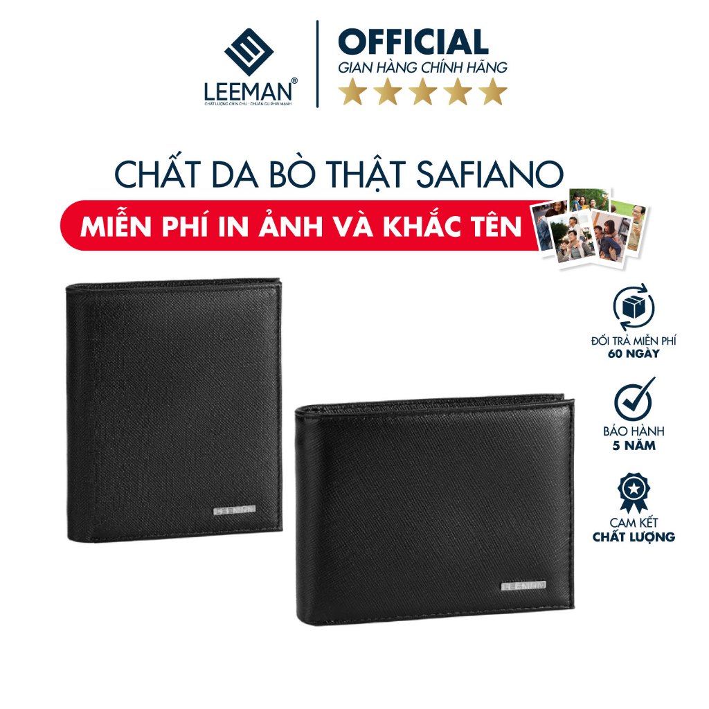 [ CÓ KHẮC TÊN ] Ví Nam Cao Cấp Bellamy Chính Hãng LEEMAN Thiết Kế NamTính Hiện Đại Đựng Thẻ NameCard