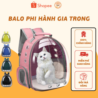 Balo phi hành gia vận chuyển chó mèo Bosspet-Balo trong suốt vận chuyển chó mèo dễ TẶNG kèm tấm lót.