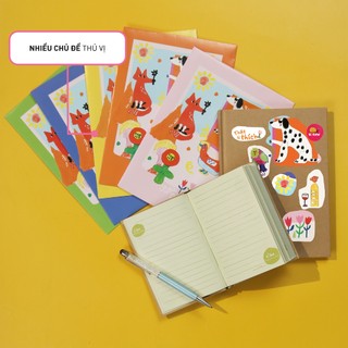 Set 3 tờ sticker cute Tòhe nhãn dán nhiều chủ đề, miếng dán sticker trang trí ngộ ngĩnh dễ thương
