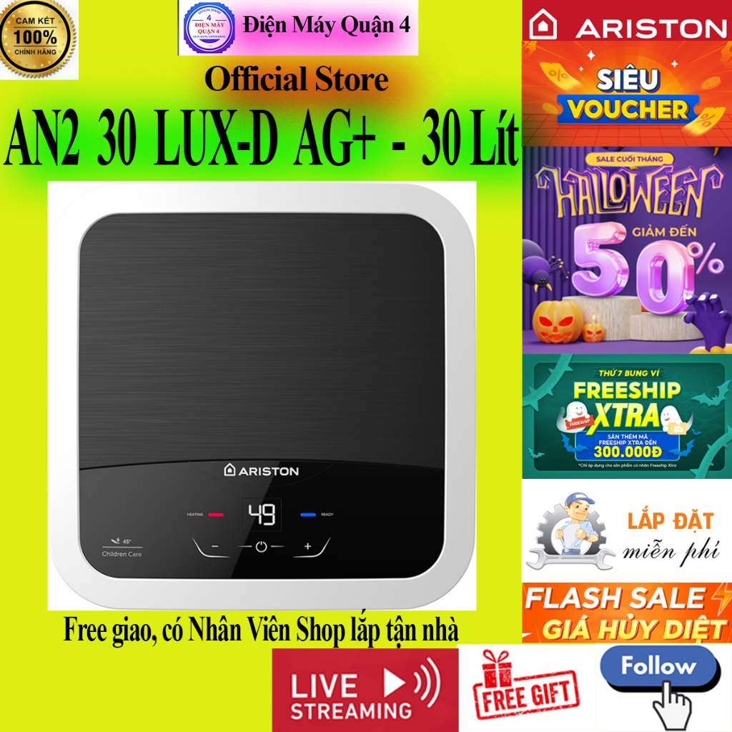 ANDRIS2 30 LUX-D AG+ -- Máy nước nóng gián tiếp 30 lít Ariston AN2 30 LUX-D AG+ chính hãng giao ngay