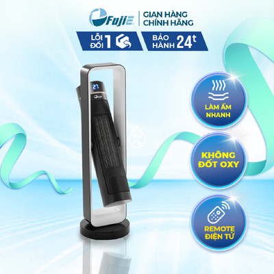 Quạt sưởi gốm để sàn Ceramic FUJIE CH-2400 tự ngắt khi quá nhiệt nghiêng đổ, điều khiển từ xa
