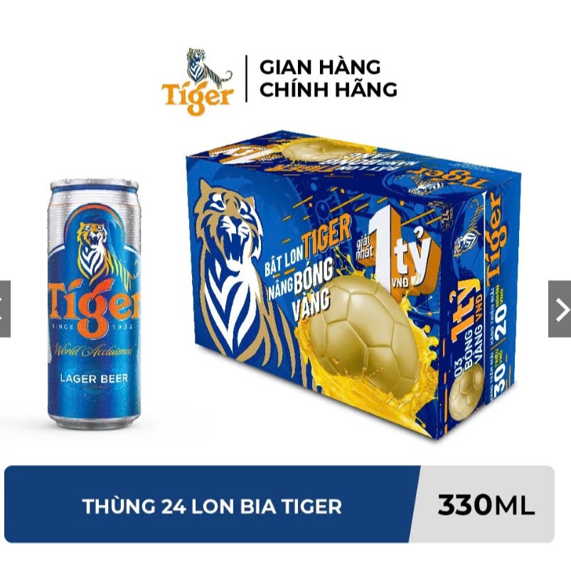 Thùng 24 Lon Bia Tiger 330ml/Lon