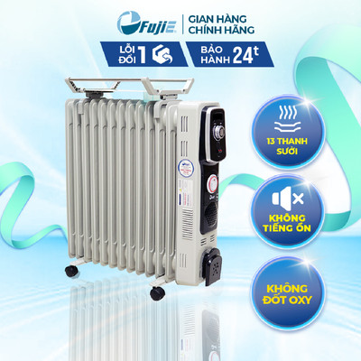 Máy sưởi dầu nhập khẩu chính hãng FujiE OFR4613 Không khô da - Không phát sáng - Không đốt oxy