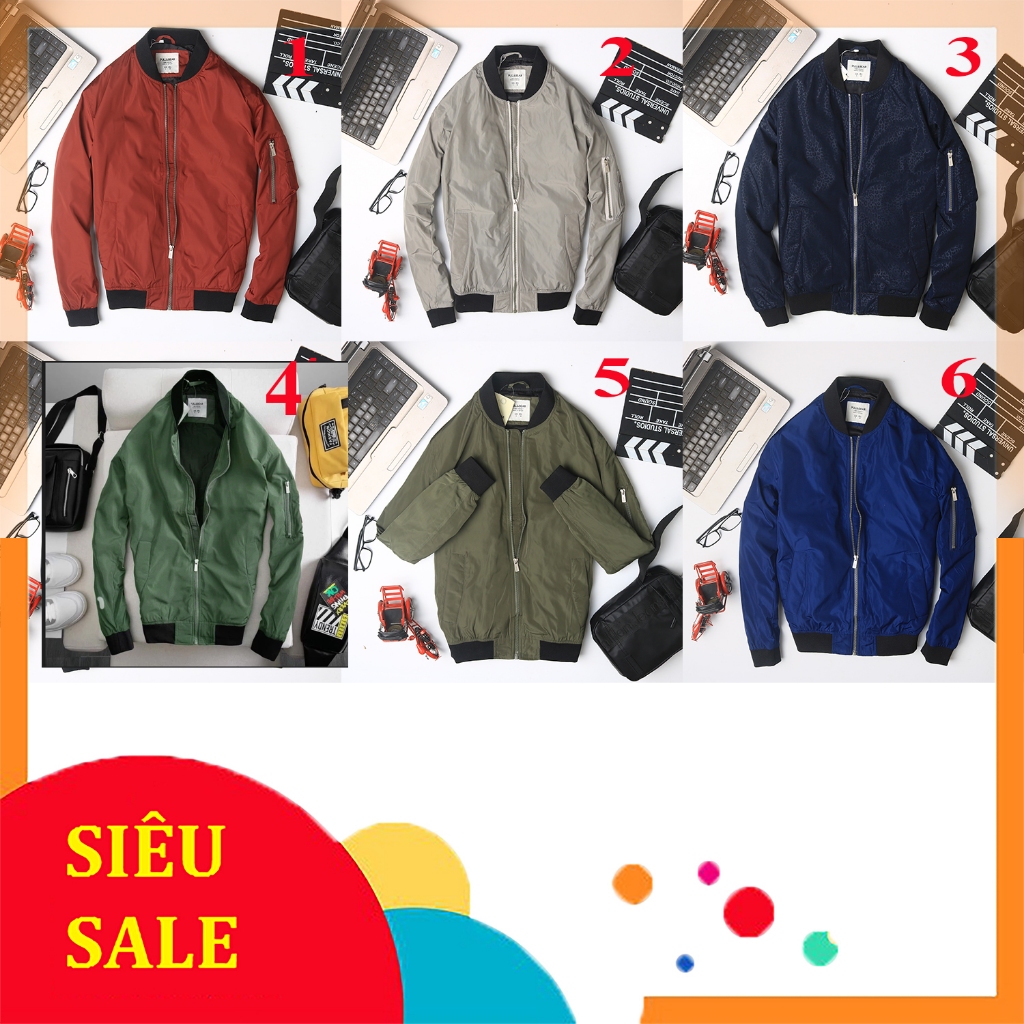 Áo khoác gió nam cổ bomber hàng việt nam xuất khẩu hiệu pull and bear