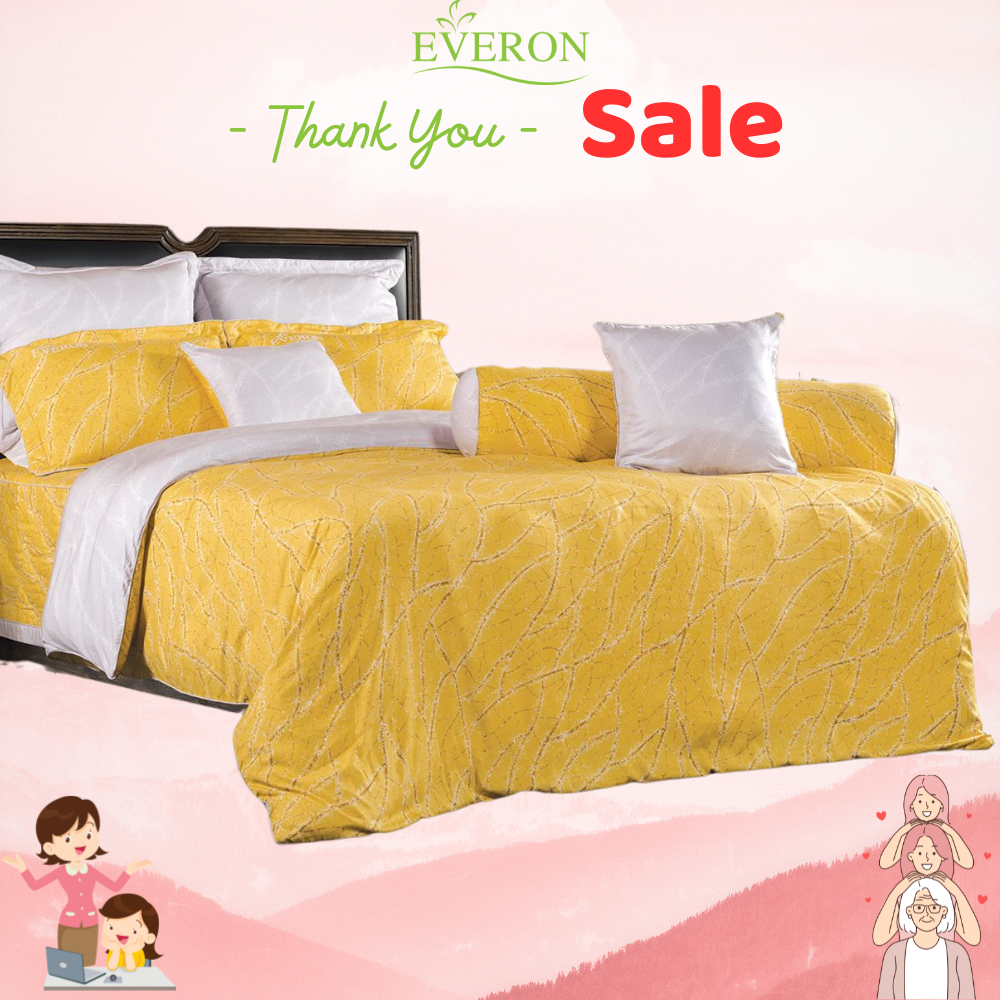 Drap chăn ga Everon EPM 19063 màu vàng vải Modal