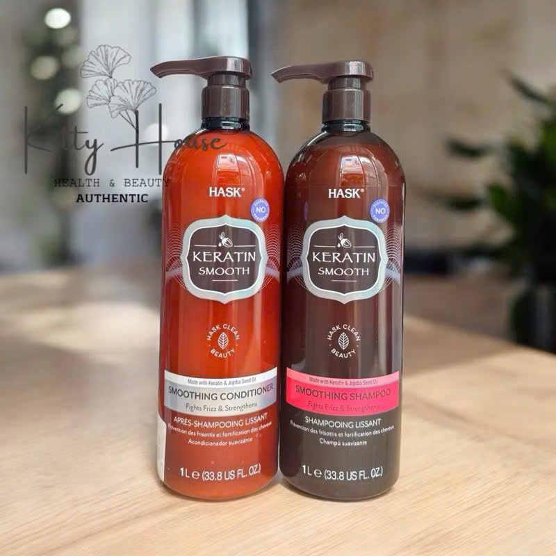 Dầu gội và dầu xả mềm mượt tóc Hask Keratin Protein Chai 1 lít