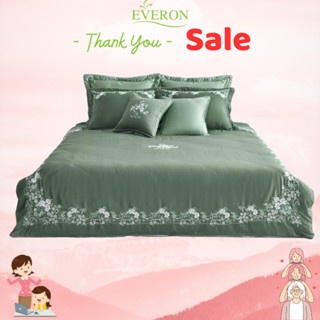 Bộ ga chun trần/ phủ everon 21038 xanh rêu tencel