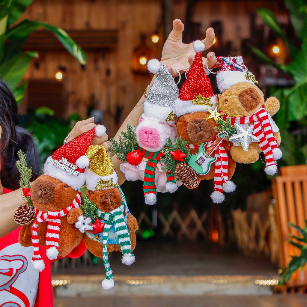 Thú Bông CAPYPARA VB97 Trang Trí Giáng Sinh Vui Nhộn Treo Cây Thông Decor Noel