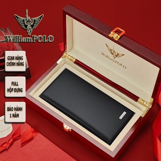 Ví dài nam hàng hiệu WilliamPOLO chất liệu da bò FULL hộp túi xách POLO201538