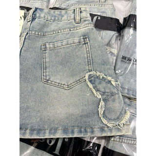 CHÂN VÁY JEANS NGẮN TRƠN THÊU SIÊU HOT