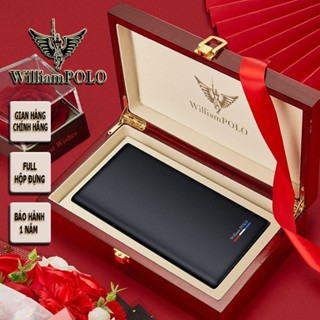 Ví dài nam hàng hiệu WilliamPOLO chất liệu da bò FULL hộp túi xách POLO221570