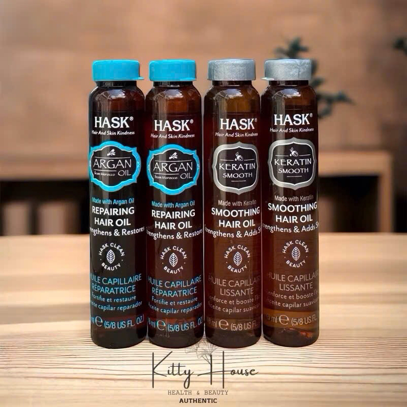 Dầu dưỡng tóc Hask Argan Oil và Keratin Vial lọ 18ml