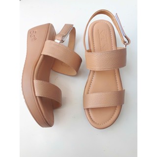 Giày xăng đan nữ đế bằng da bò thật cao cấp VI VI .Đế cao 5 phân êm nhẹ