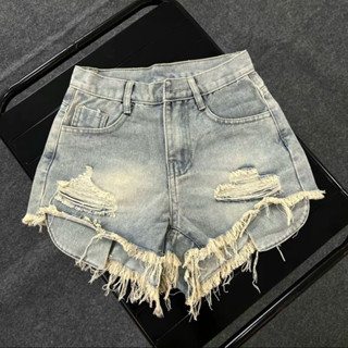 BM11 Quần Short Form Nhỏ Jean Nữ Cao Cấp , Rách Tua Lòi Túi , Hai Túi Trước Sau , Lưng Cao , Vải Nhập QC