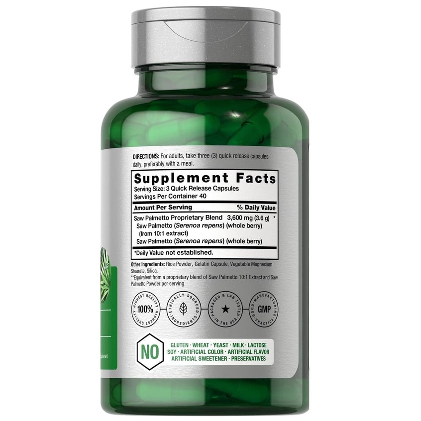 Horbaach Saw Palmetto 3600mg - Viên uống hỗ trợ sức khỏe tuyến tiền liệt và đường tiết niệu 120 viên