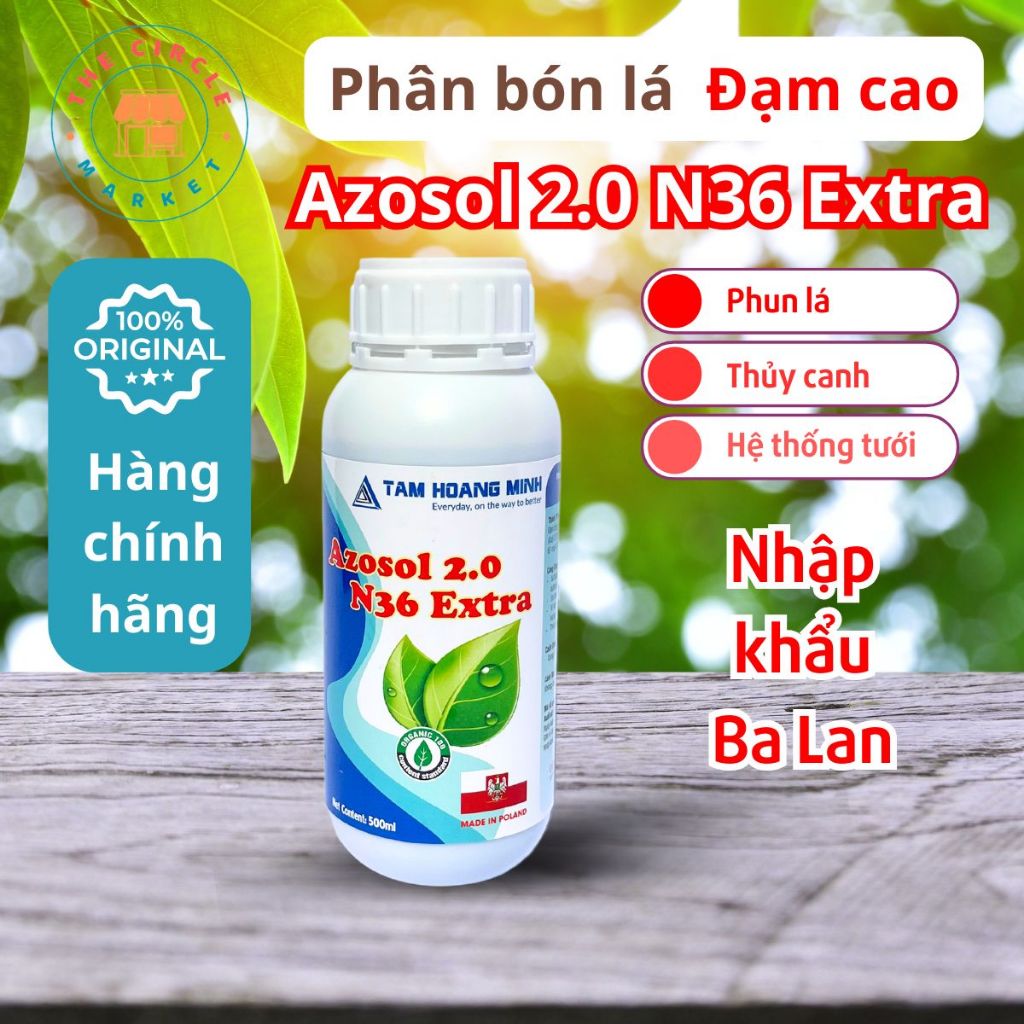 Phân bón lá đạm cao Azosol 2.0 36 Extra 500ml