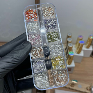 Set đá nail chân bằng đính viền mini đủ màu 1200viên