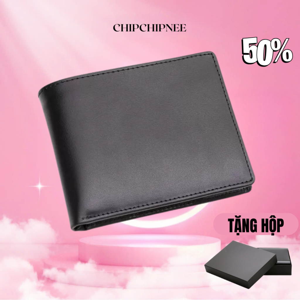 Ví Nam Da Bò Thật Cao Cấp | Bóp Da Nam Tặng Kèm Hộp chipchipnee | TRONBO
