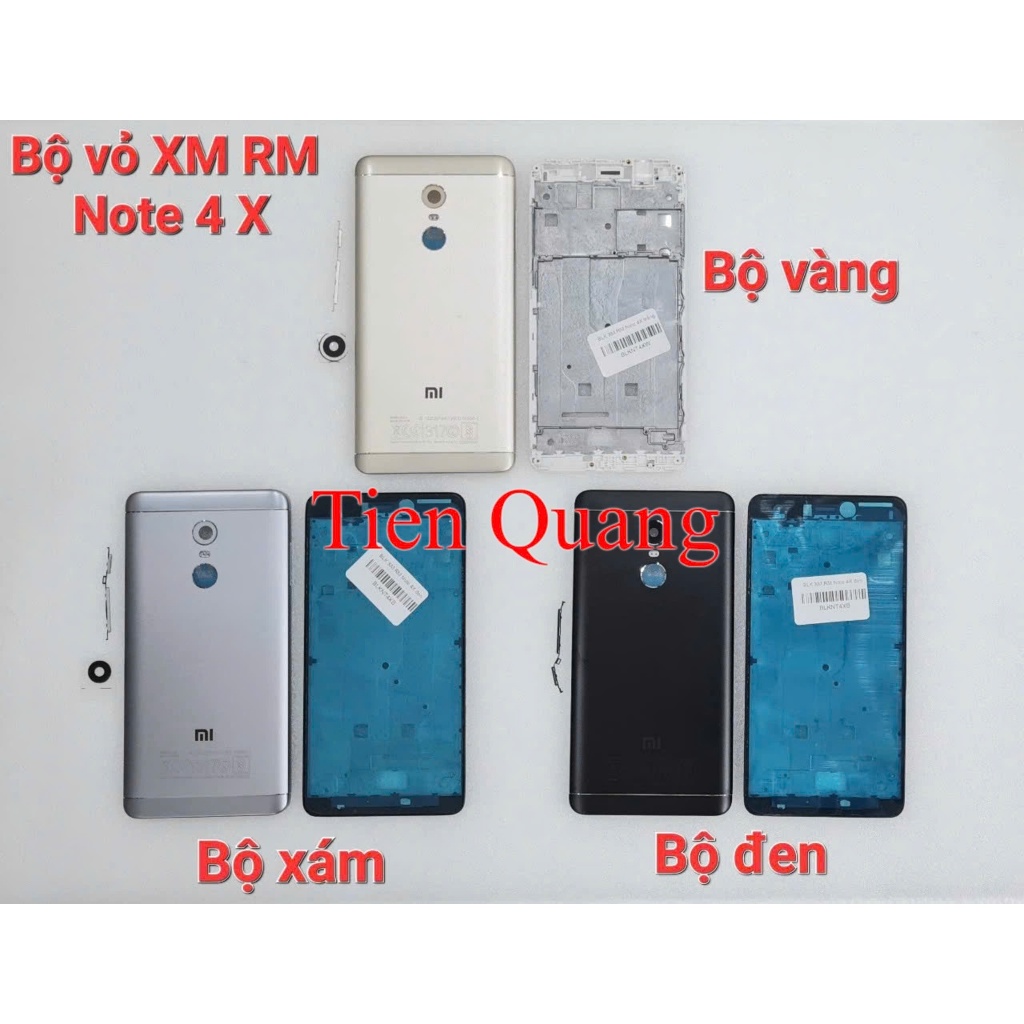Bộ vỏ Xiaomi Redmi Note 4X (Gồm vỏ, xương, kính cam, nút bấm)