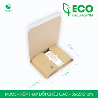  MBM5 - 36x27x7 cm - Combo 20 hộp carton tăng giảm chiều cao - Hộp gói hàng | Magix Packaging 
