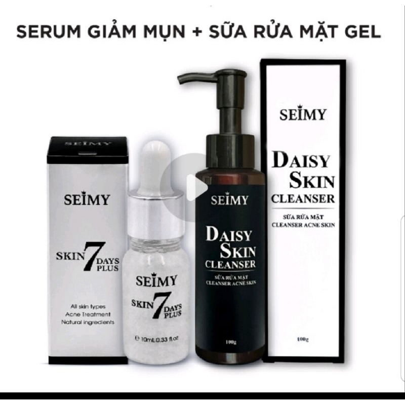 Combo Sữa rửa mặt– Serum skin 7days, dành cho da dầu mụn, da nhạy cảm