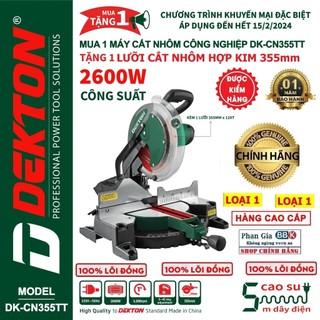Máy Cắt Nhôm DEKTON 355mm Công Suất 2600W, Chạy Trực Tiếp - Tặng Lưỡi Cắt Nhôm 355mm (Bảo Hành Chính Hãng)