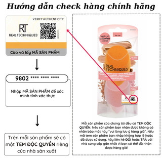 Set 2 mút cam tán nền và mút hồng phủ phấn RT Real Techniques